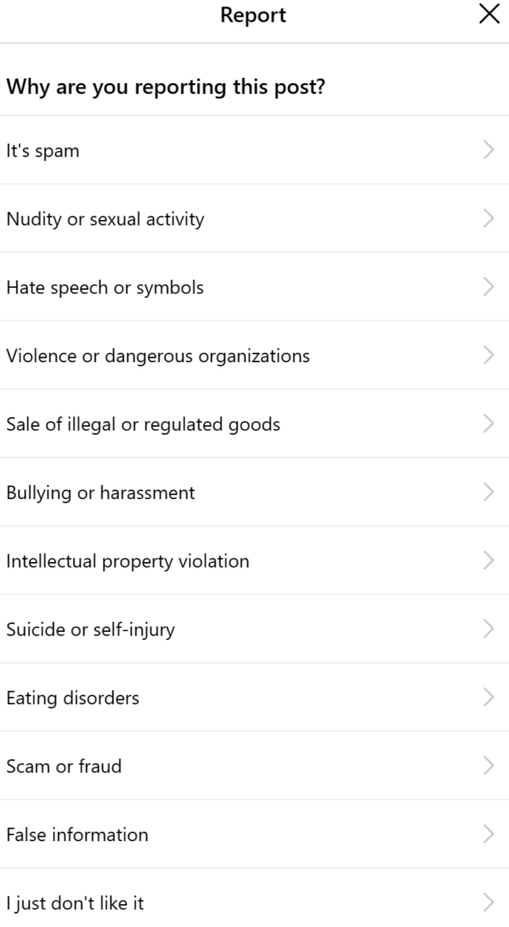 Report post on Instagram