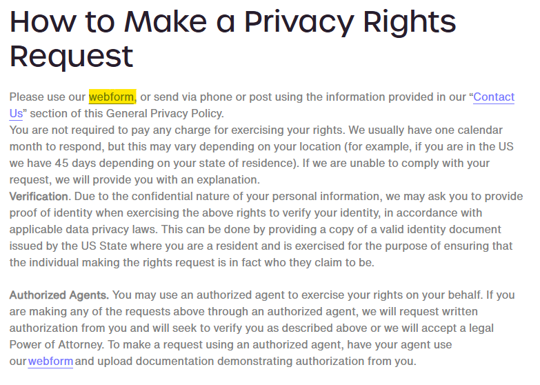 Acuant 'How to Make a Privacy Rights Request'
