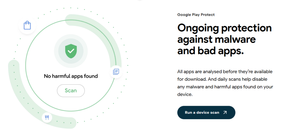 Android 'Ongoing protection against malware and bad apps.'