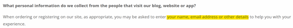 Apex Focus Group "What personal information do we collect from the people that visit our blog, website or app?"