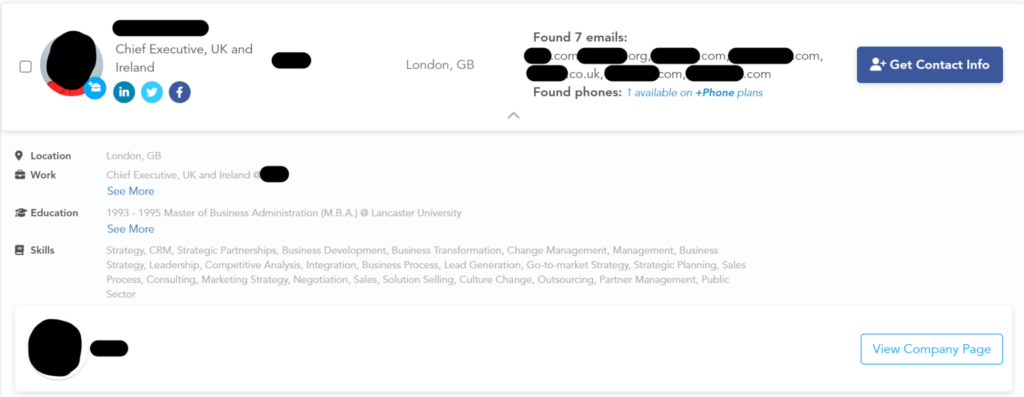 B2B data broker profile