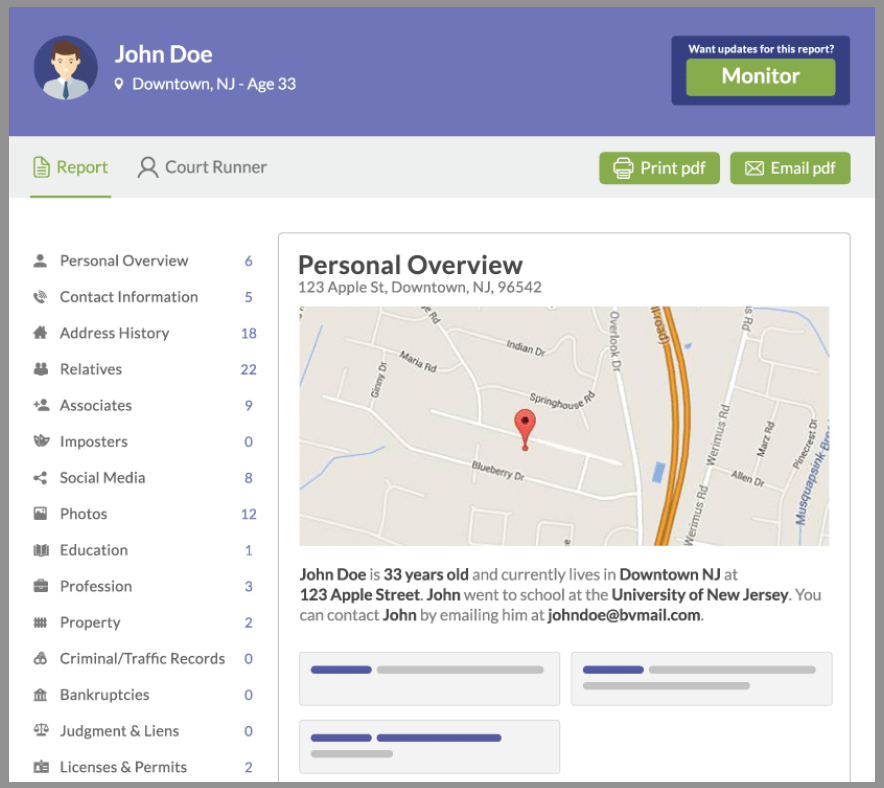 been verified spokeo intelius whitepages mylife radaris google search