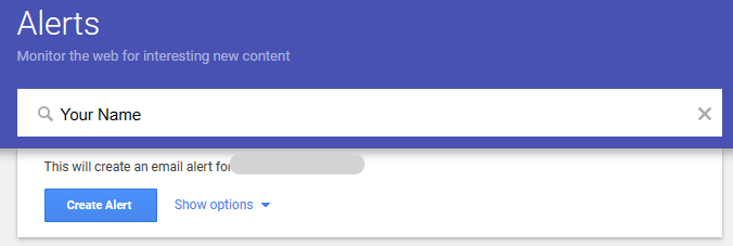 Google Alert for your name