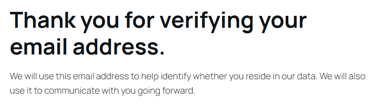 Buxton "Thank you for verifying your email address."