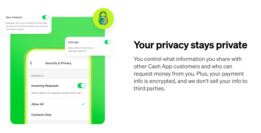 Cash App "Your privacy stays private"