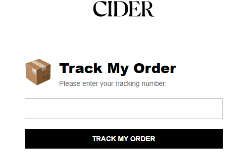 Cider "Track My Order"
