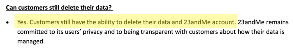 "Can customers still delete their data?" 