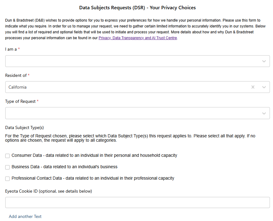 DNBUtility opt out form