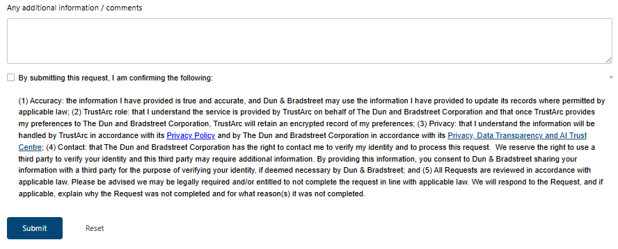 DNBUtility opt out form