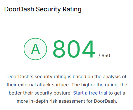 DoorDash security rating 