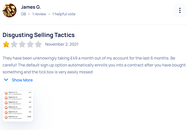 Fabletics complaint about its subscription model