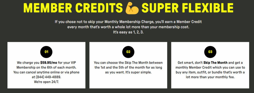 Fabletics "Member Credits Super Flexible"