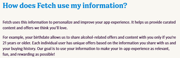 "How does Fetch use my information?" 