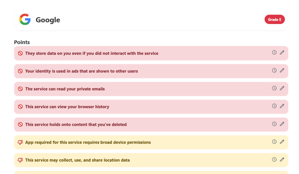 Google Messages - Terms of Service; Didn't Read rating