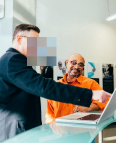 Blurred Face Looking at Screen