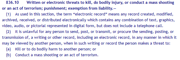 Florida Statute 836.10