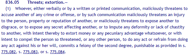 Florida Statute 836.05