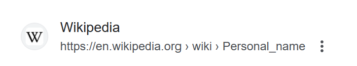 Google Search result three dots