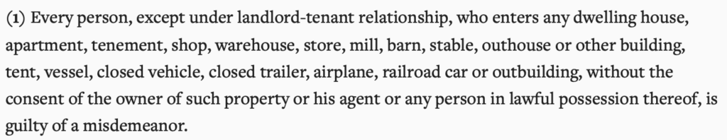 Idaho unlawful entry