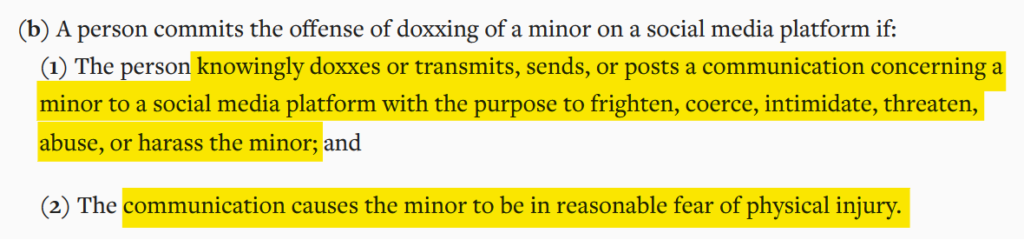 Arkansas doxxing law - Arkansas Code § 5-27-610
