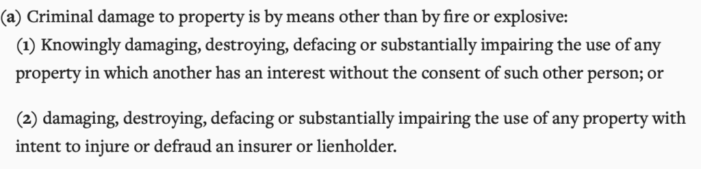 Kansas criminal damage to property