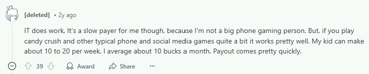 Positive Reddit post about Mistplay