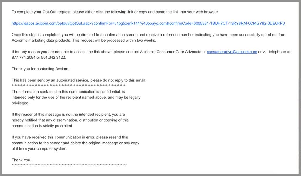 remove yourself from acxiom opt out removal