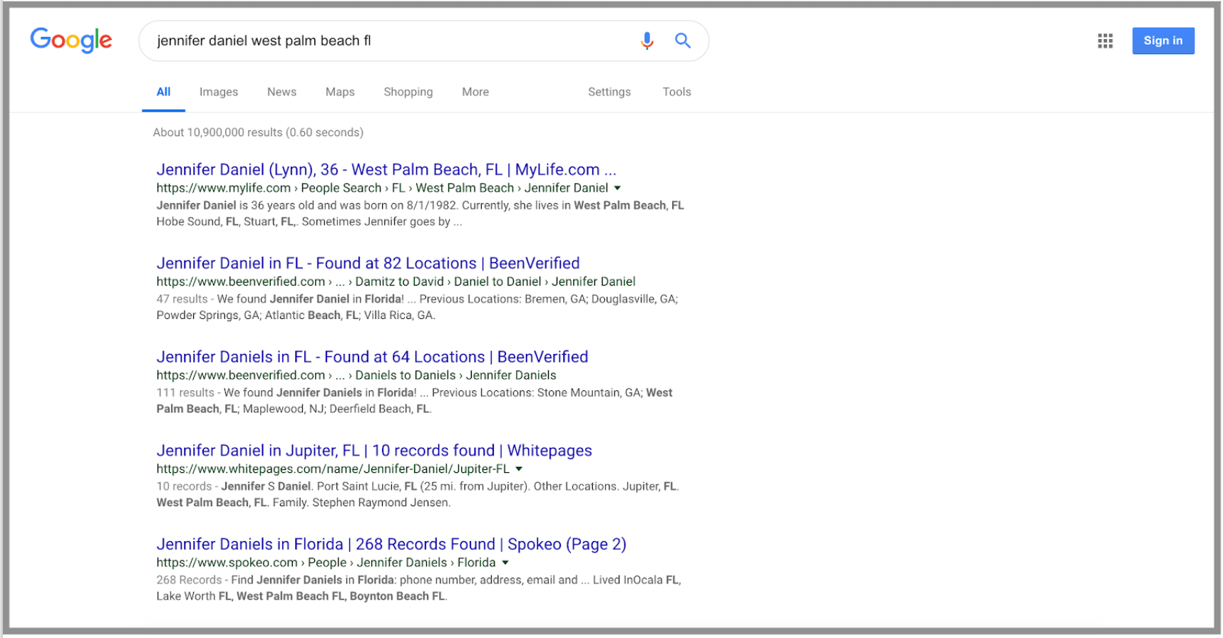 been verified spokeo intelius whitepages mylife radaris google search
