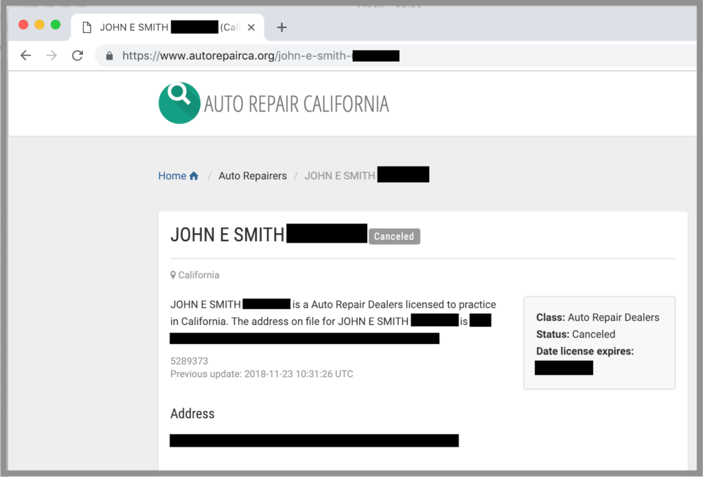 How to Remove Yourself from Auto Repair California opt out removal