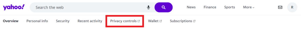 Yahoo privacy controls