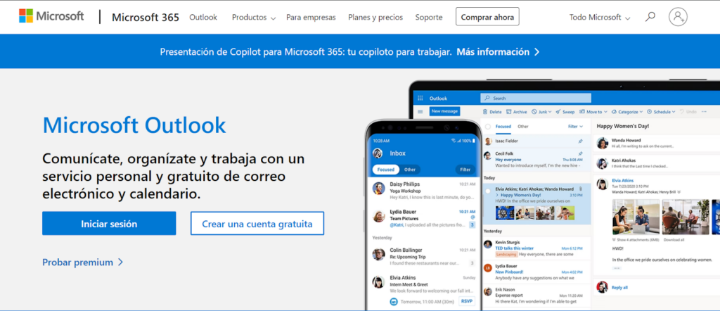 Microsoft Outlook website