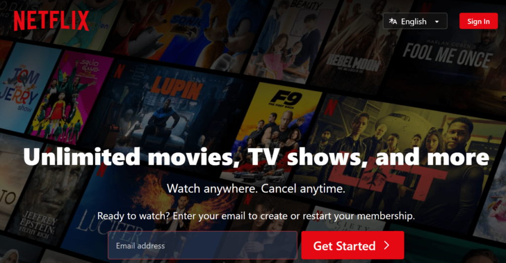 Netflix website