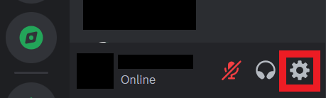 Discord account - gear icon