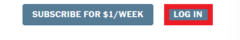 The New York Times log in button