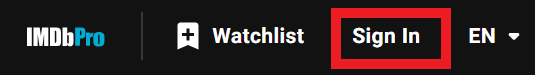 IMDb sign in button