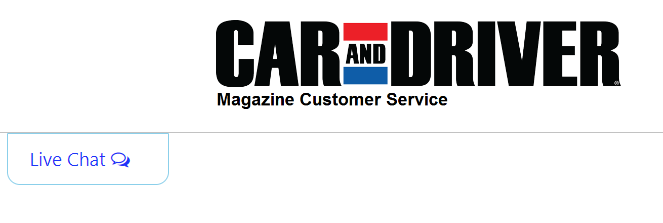 Car and Driver live chat button