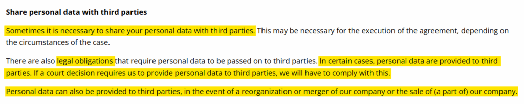 Information on how Survey World shares your personal data with third parties 