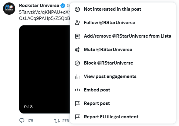 Report X/Twitter post on the Twitter app