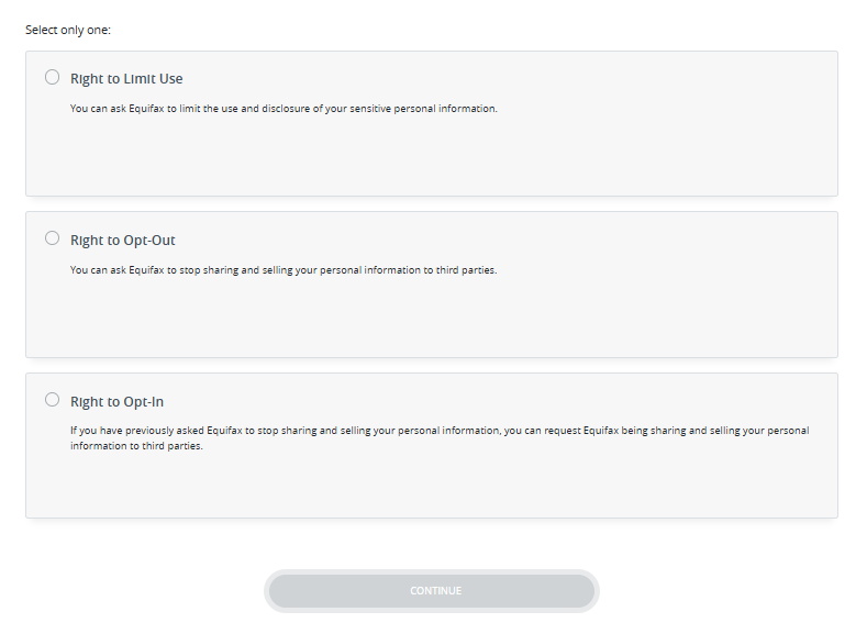 TheWorkNumber opt out form - Choose the right you want to exercise 