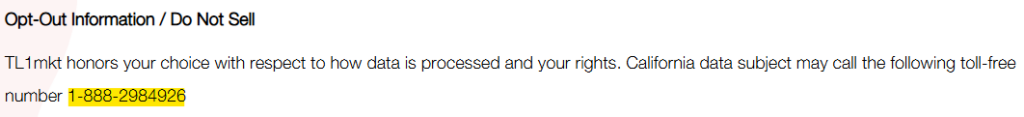 TL1MKT opt out information