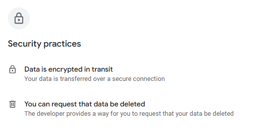 Triller security practices as per Google Play