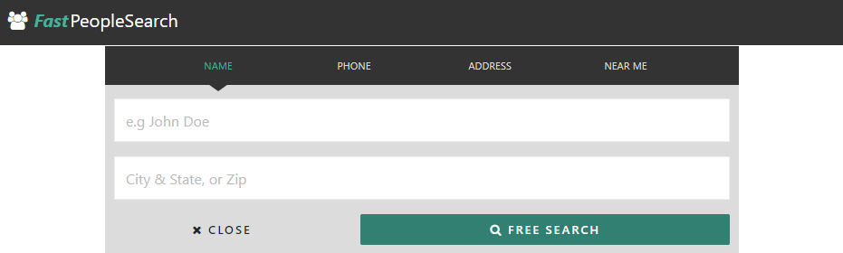 FastPeopleSearch search function