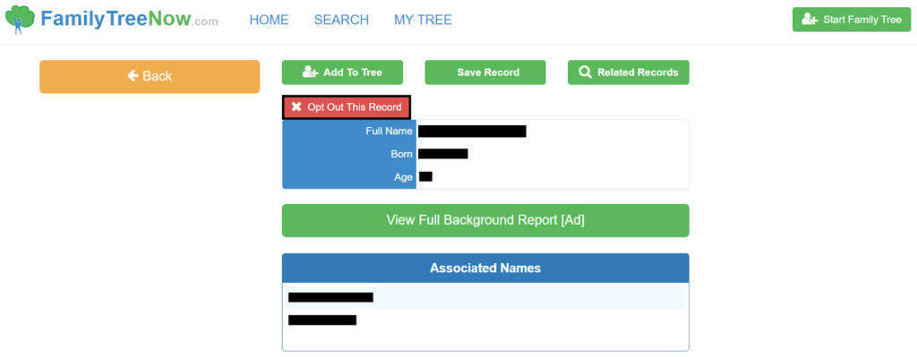 FamilyTreeNow profile
