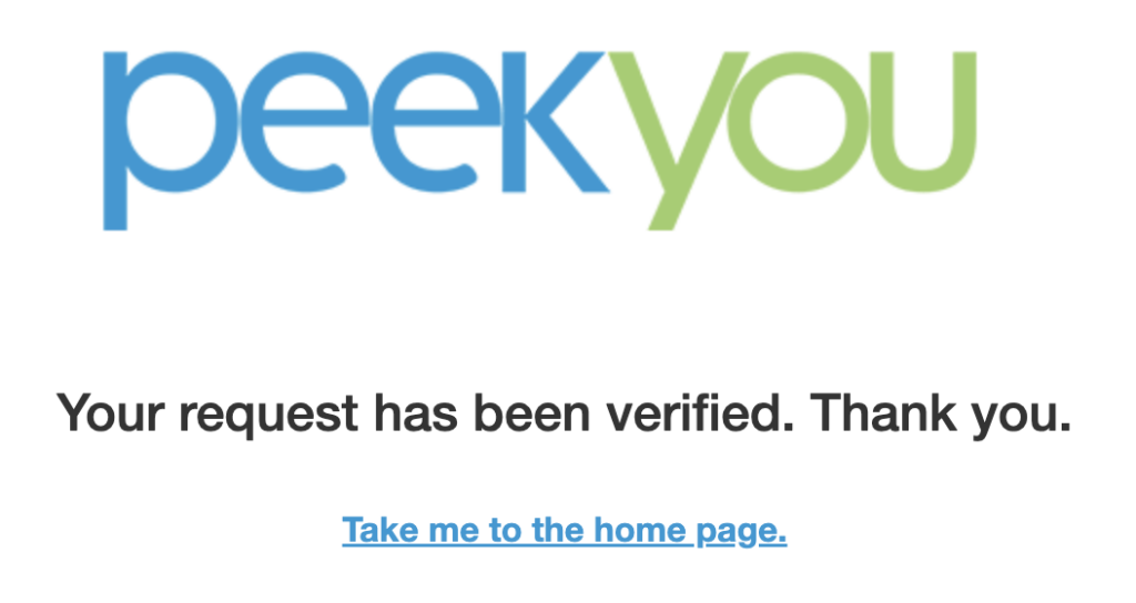 PeekYou request verification