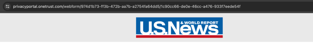 US News request form URL