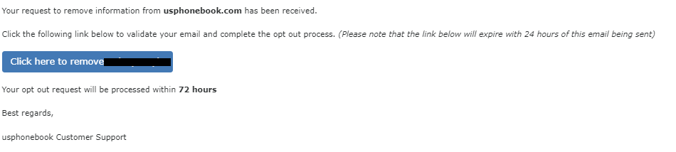 UsPhoneBook confirm removal request button