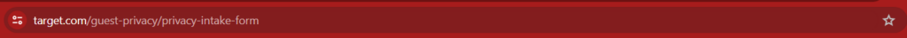 Target privacy form URL