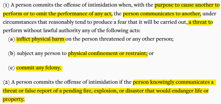 Montana intimidation 