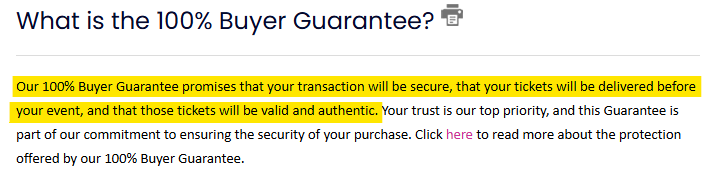 Information about Vivid Seats 100% Buyer Guarantee 