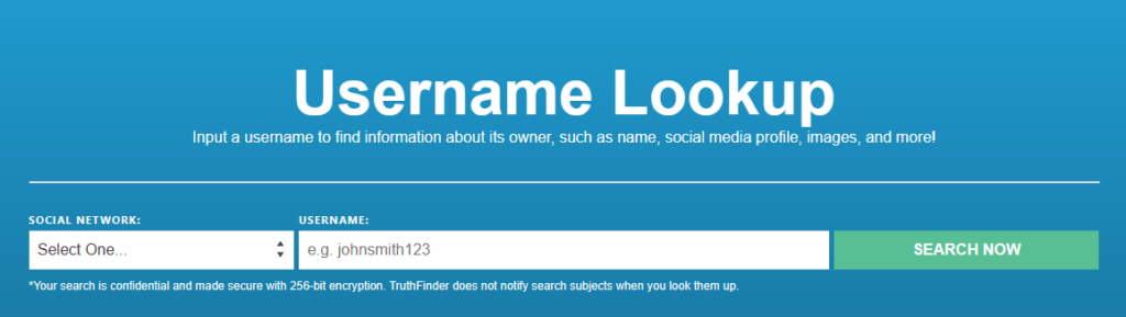 Data broker username lookup function